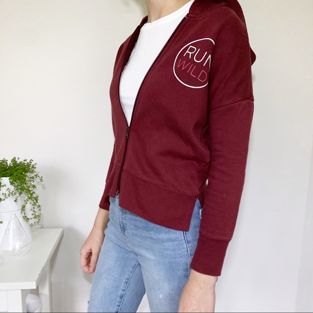 Girl’s “Run Wild” Maroon Graphic Hoodie